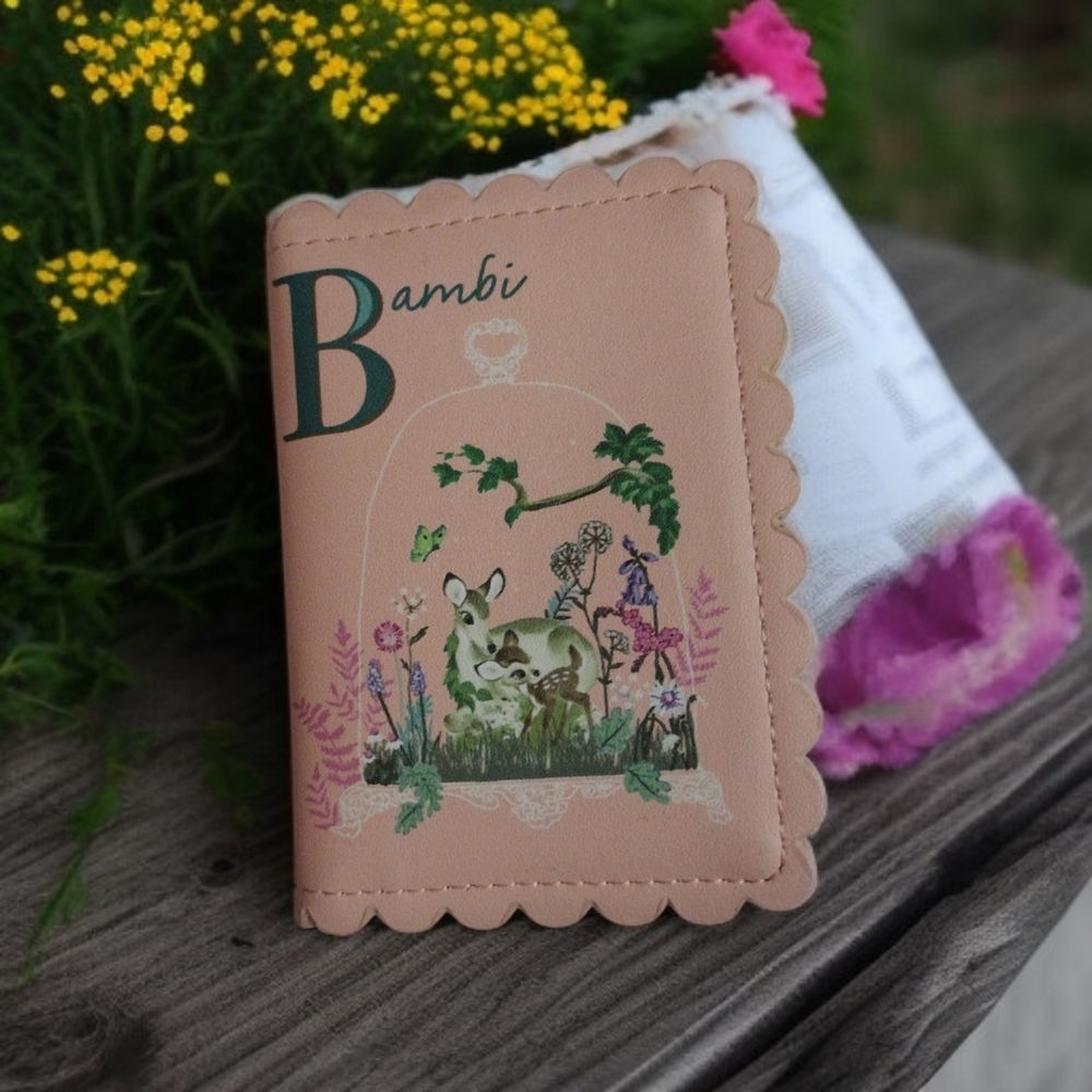 Bambi Watercolor Portrait Peach Berry Spring Nature Wallet Hot Topic Box Lunch
